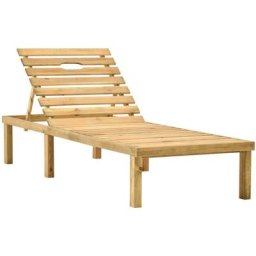 Chaise longue de jardin | Bain de soleil Transat Bois de pin imprégné 64238 - Brun