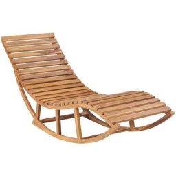 Chaise longue à bascule Bois de teck solide Vidaxl Brun