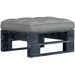 Pouf palette de jardin Bois de pin imprégné de noir Vidaxl Gris