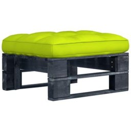 Pouf palette de jardin Bois de pin imprégné de noir vidaXL - Vert vif