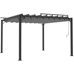 Tonnelle avec toit à persienne 3x3 m Anthracite Tissu aluminium Vidaxl Anthracite