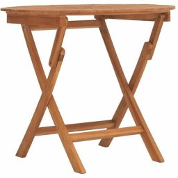 Table pliable de jardin ø 85x75 cm bois massif de teck Vidaxl n/a