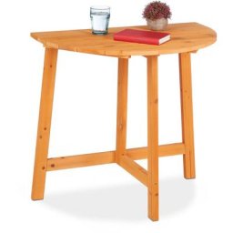 Table pliante, demi-lune, HxLxP: 74x80x50 cm, balcon & jardin, bois de sapin, extérieur, table