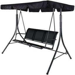 Ebuy24 - Montreal Canapé balançoire de jardin 3 personnes, noir. - Noir