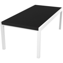 Table de jardin OWEN extensible en aluminium blanc et anthracite - Noir