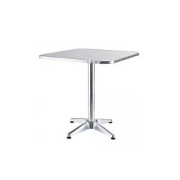 Table carre'e en aluminium 60x60x70 cm avec pieds re'glables table pour bar de jardin