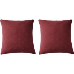Terre De Nuit - Lot de 2 taies d'oreillers brodées double gaze de coton bordeaux 60x60 - Bordeaux