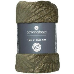 Atmosphera - Plaid Flan 3D Doré Kaki 125 x 150 créateur d'intérieur - Kaki