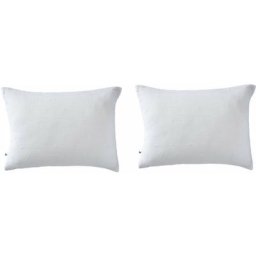 Terre De Nuit - Lot de 2 taies d'oreillers brodées double gaze de coton blanc 50x70 - Blanc