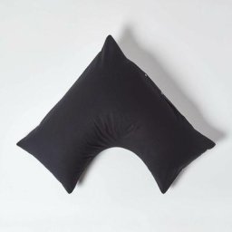 Taie d'oreiller spécial oreiller cervical en coton égyptien 200 fils Forme v noir - Noir