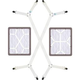 Clip de drap de lit croisé support de housse de couette lit drap de lit attache blanc 2 pièces