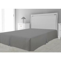 Soleil D'ocre - Cache sommier Microfibre, Polyester, Gris, par 90 x 190 cm - Gris
