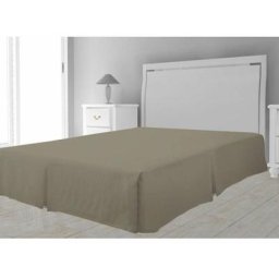 Cache sommier Microfibre, Polyester, Taupe, par Soleil D'ocre 90 x 190 cm - Taupe