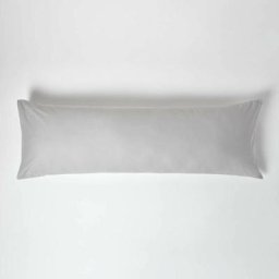Homescapes - Taie de Traversin plat en coton 200 fils Gris Acier 50 x 140 cm Env. - Argent Gris
