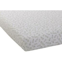 Drap housse imprimé esprit nature blanc / vert 70 x 140 cm - blanc / vert