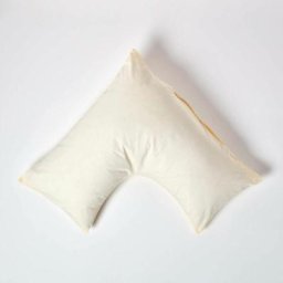 Homescapes - Taie d'oreiller spécial oreiller cervical en coton égyptien 200 fils Forme v crème