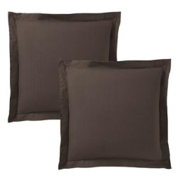 Univers Decor - Lot de 2 taies d'oreiller 63 x 63 cm / 100% coton 57 fils/cm² - Choco - Choco