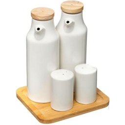 Set huile vinaigre poivre céramique Seramik blanc - 5 five simply smart - Blanc
