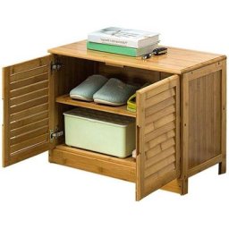 Accueil Meuble à chaussures 2 étagères Meuble à chaussures 2 portes Banc en bois polyvalent