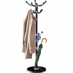 Deuba - Porte-manteau avec support parapluie Pied en marbre 1,7 m Noir 2