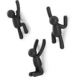 Crochets Buddy assortis. Crochet mural Umbra Buddy - Porte-manteau mural décoratif, lot de 3, noir.
