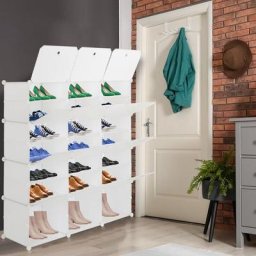 Meuble à chaussures portable à 7 niveaux, 42 paires, 12 Cubes, meuble de rangement extensible pour
