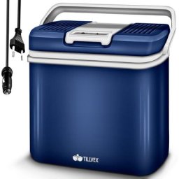 Tillvex - Glacière électrique 24L (Bleu) Mini-frigidaire 230 v et 12 v pour camping avec voiture