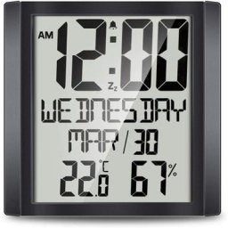 Aceshop Réveil numérique pour chambre à coucher Grande horloge murale LED silencieuse sans tic-tac