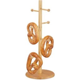 Relaxdays - Porte-tasses en bambou, 8 branches, HxD : 50x19,5 cm, arbre à tasses, porte-saucissons,