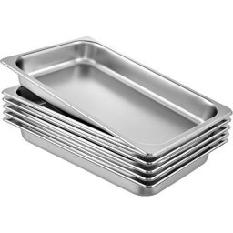 Bac inox Alimentaire Lot de 6 Plats a Four en Acier Inoxydable 8,5L Epaisseur 0,8mm Bac Poli