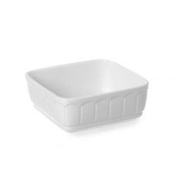 Hendi - Plat à Four Carré en Porcelaine - 165 x 165 mm - Blanc