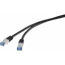 RF-4673696 RJ45 Câble réseau, câble patch cat 6a s/ftp 20.00 m noir résistant aux uv 1 pc(s)