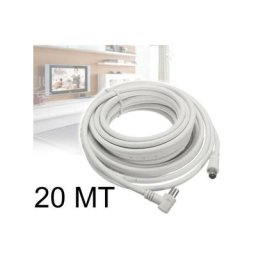 Trade Shop - Câble D'antenne Masculin Masculin 20 Mètres Pour La Télévision Spinotto Jack Femelle