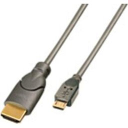 Lindy - hdmi Câble de raccordement USB-Micro-B mâle, Fiche mâle hdmi-a 2.00 m gris 41567 Câble hdmi