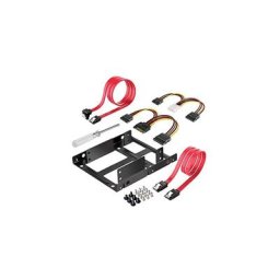 Adaptateur pr 2 disques durs ssd / hdd 2.5' en baie 3.5' full set, en sach