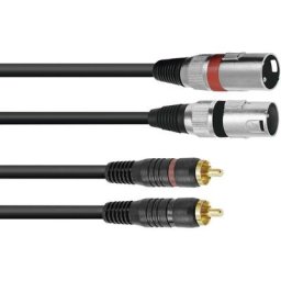 3022522C xlr Câble adaptateur [2x xlr mâle 3 pôles - 2x Cinch-RCA mâle] 1.50 m noir - Omnitronic