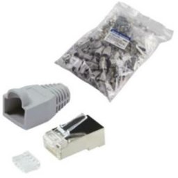 Logilink - Connectique RJ45 cat 6, blindé MP0021 RJ45 mâle, droit Pôle: 8P8C gris 100 pc(s) - gris