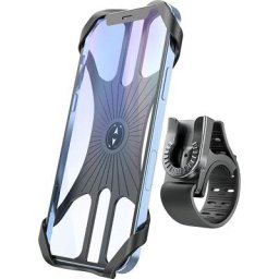Support de téléphone de vélo, support de téléphone de moto détachable réglable rotatif à 360°,