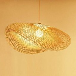 Pendentif E27 pendentif intérieur tressé rétro naturel bambou lanterne hauteur du plafond réglable