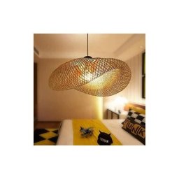 Suspension Lampe Pendentif Tissage Vintage Lampe Bambou Et Rotin Naturel Tissé Suspendu Creative