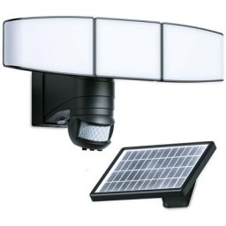 Arum Lighting - Projecteur led solaire 3 têtes Multi-Angles noir 1000 lumens
