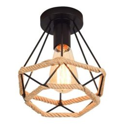 Plafonnier Industrielle Lampe de Plafond rétro vintage Cage en forme Diamant en MétalFer Lustre
