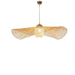 Kosmi - Suspension nature bambou tressé forme vague lipsi 65cm