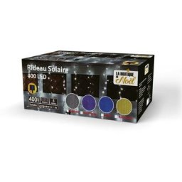 Rideau lumineux solaire extérieur 400 x 200 cm multicolore - multicolore