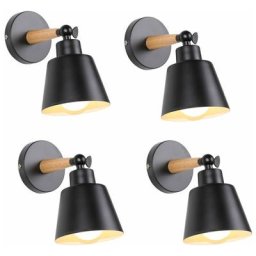 Lot de 4 Moderne Applique Murale Intéri Cage en Métal E27 Plafonnier en Métal Design Macaron Noir