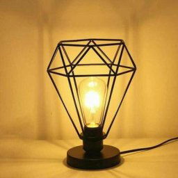 Lampe de Table Industrielle Moderne Cage de Diamant, Lampadaire au Design Industriel Vintage, Lampe