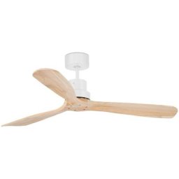 Faro Lantau Grand ventilateur de plafond en pin blanc avec moteur à courant continu, 6 vitesses