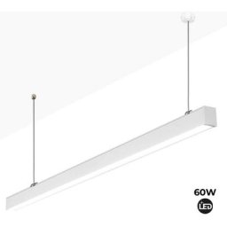 Suspension linéaire led 60W 180cm 5100lm Blanc - Blanc