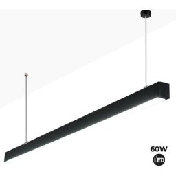 Suspension linéaire led 60W 180cm 5100lm Noir - Noir
