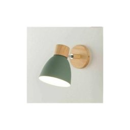 Nordic Metal Iron Macaron Chambre De Chevet Applique Murale Moderne Simple E27 Base en Bois Mural